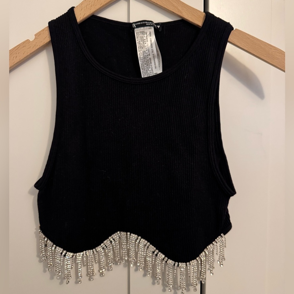 zara sparkle tank top